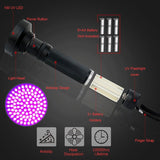 UV Flashlight 395nm – Aluminum Alloy, IPX4 Waterproof & 21/51/100 LEDs