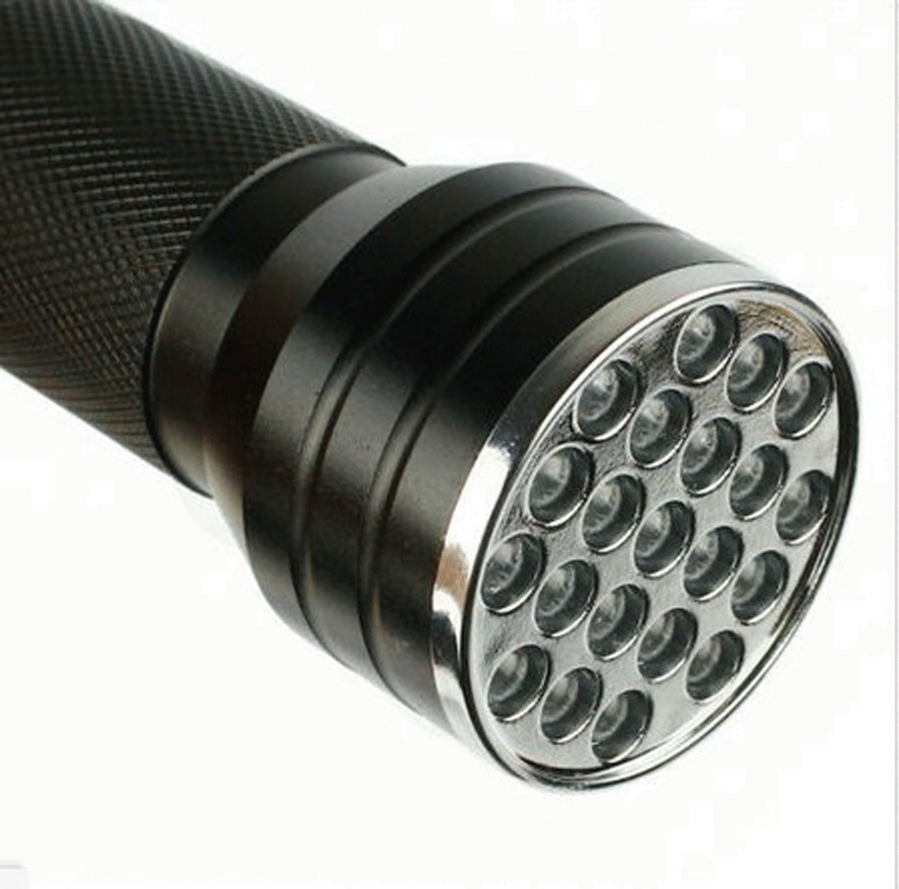 UV Flashlight 395nm – Aluminum Alloy, IPX4 Waterproof & 21/51/100 LEDs
