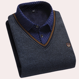 Sweater with Shirt Collar for Men - Victor