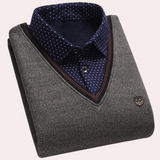 Sweater with Shirt Collar for Men - Victor