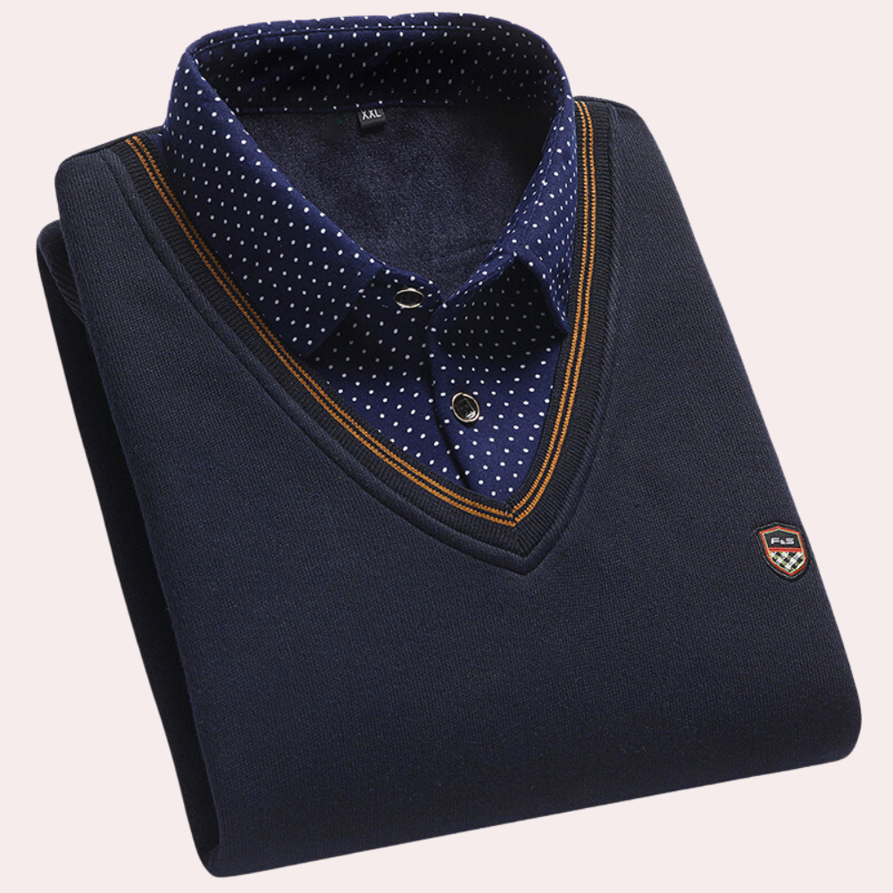 Sweater with Shirt Collar for Men - Victor