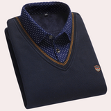Sweater with Shirt Collar for Men - Victor