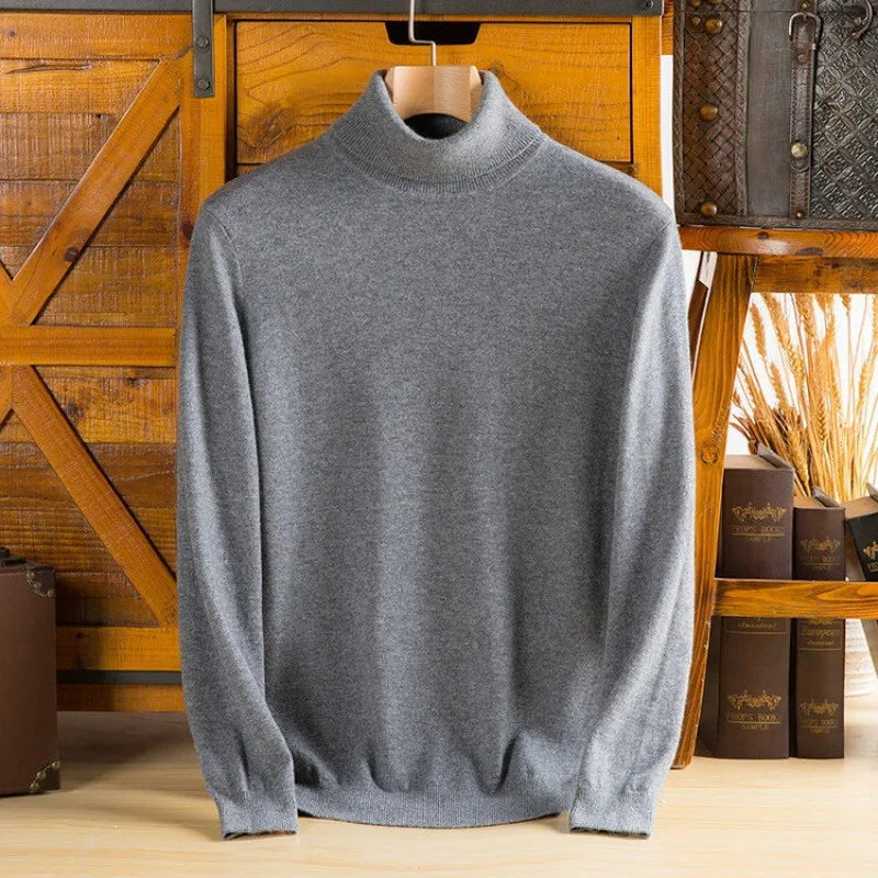 Luxurious Men's Pure Cashmere Turtleneck Sweater - Soft, Warm & Stylish Knitwear for Every Occasion