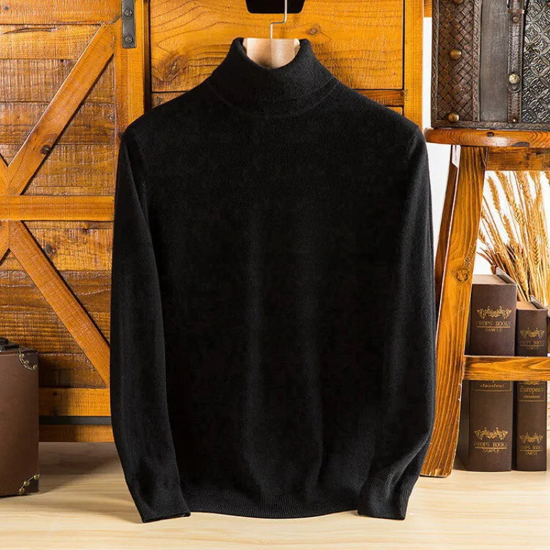 Luxurious Men's Pure Cashmere Turtleneck Sweater - Soft, Warm & Stylish Knitwear for Every Occasion