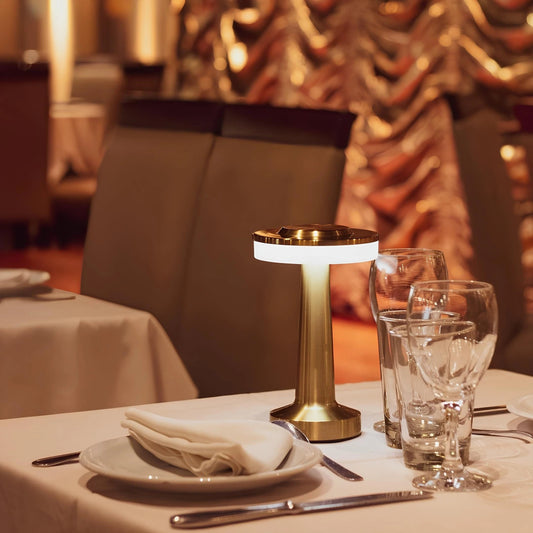Table Lamp – Cordless Metal, Rechargeable Dimmable & LED Light Design