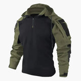 Tactical Synthetic Pullover Jacket with Half Zip and Hood