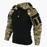 Tactical Synthetic Pullover Jacket with Half Zip and Hood