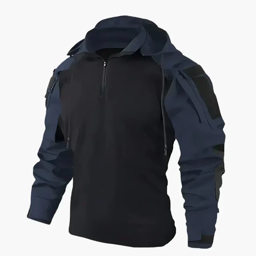 Tactical Synthetic Pullover Jacket with Half Zip and Hood
