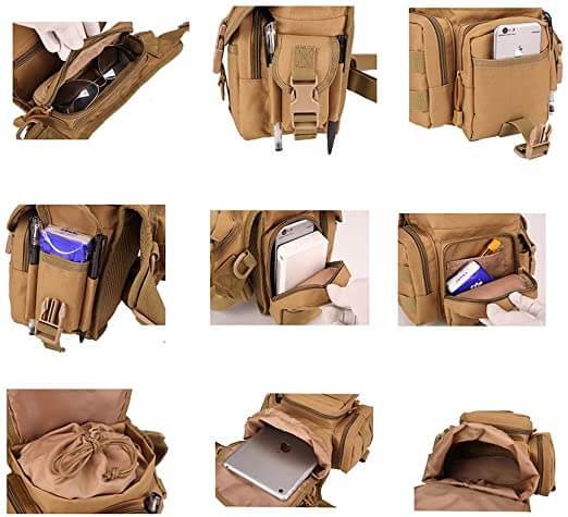 Men's Durable Tactical Drop Leg Bag - Water-Resistant, Multi-Pocket Design for Outdoor Gear & Everyday Use