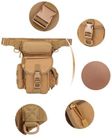 Men's Durable Tactical Drop Leg Bag - Water-Resistant, Multi-Pocket Design for Outdoor Gear & Everyday Use