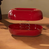Ceramic Tissue Box Holder – Pebble Shape, Glossy Finish, 23×11cm
