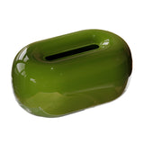 Ceramic Tissue Box Holder – Pebble Shape, Glossy Finish, 23×11cm