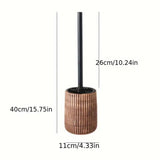Elegant Textured Ceramic Toilet Brush Holder Set - Stylish Bathroom Accessory for Modern Decor