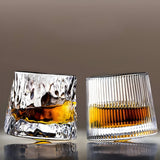 360° Spinning Whiskey Glass – Crystal, 200ml Capacity & Textured Design