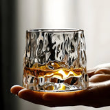 360° Spinning Whiskey Glass – Crystal, 200ml Capacity & Textured Design