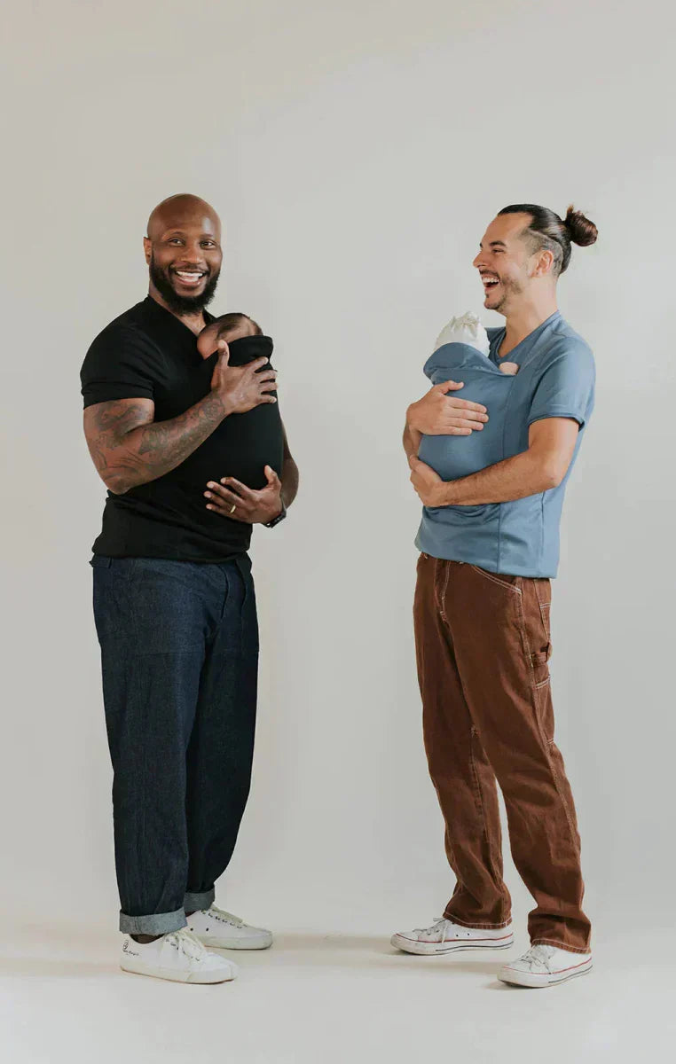 CarryEase Baby Carrier T-Shirt – Dad wearing carrier