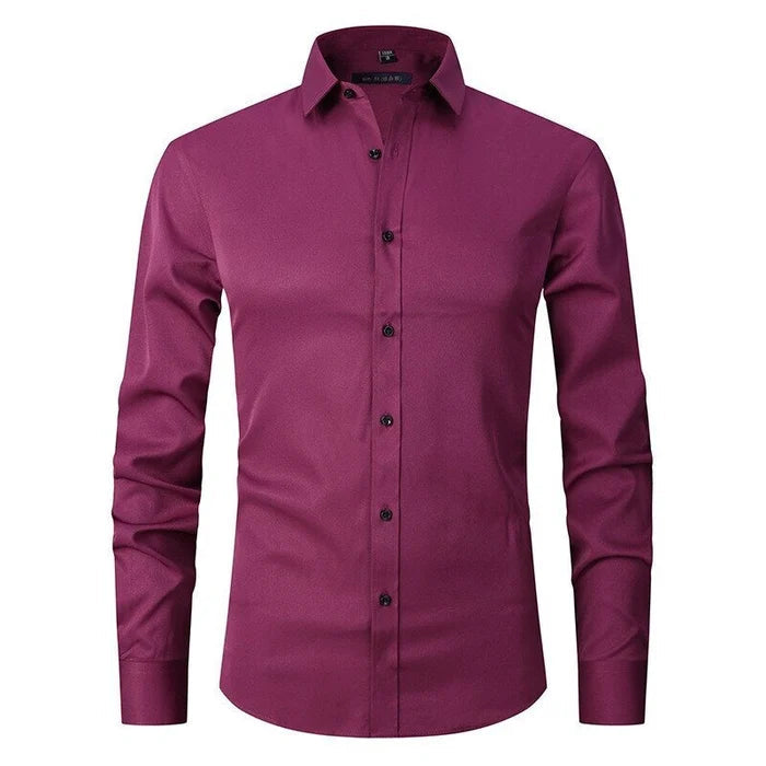 Davy Men's Stretch Performance Dress Shirt - Comfortable, Breathable & Stylish for Work or Casual Wear
