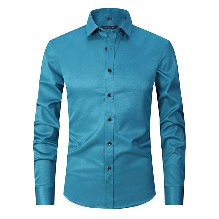 Davy Men's Stretch Performance Dress Shirt - Comfortable, Breathable & Stylish for Work or Casual Wear