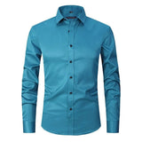 Davy Men's Stretch Performance Dress Shirt - Comfortable, Breathable & Stylish for Work or Casual Wear