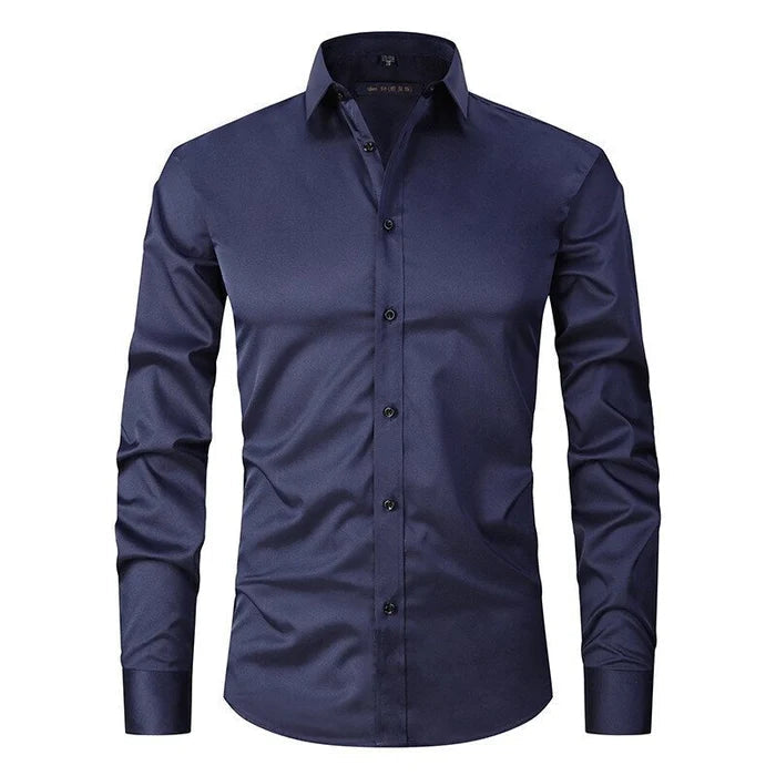 Davy Men's Stretch Performance Dress Shirt - Comfortable, Breathable & Stylish for Work or Casual Wear