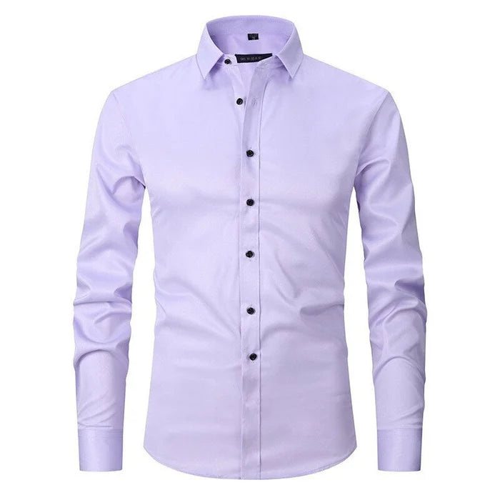 Davy Men's Stretch Performance Dress Shirt - Comfortable, Breathable & Stylish for Work or Casual Wear