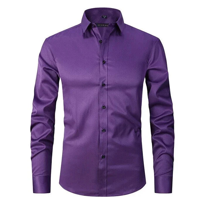 Davy Men's Stretch Performance Dress Shirt - Comfortable, Breathable & Stylish for Work or Casual Wear