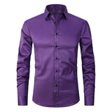 Davy Men's Stretch Performance Dress Shirt - Comfortable, Breathable & Stylish for Work or Casual Wear