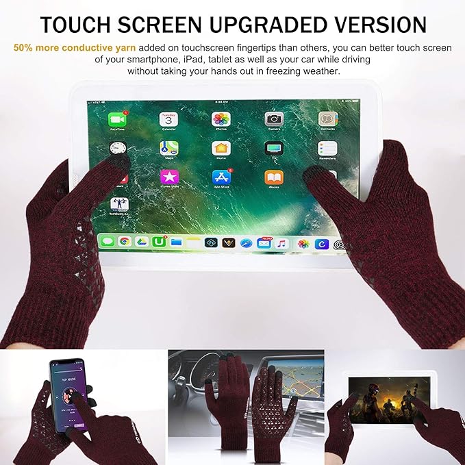 WarmFlex Thermal Touchscreen Winter Gloves - Ultimate Warmth & Touchscreen Compatibility for Cold Weather