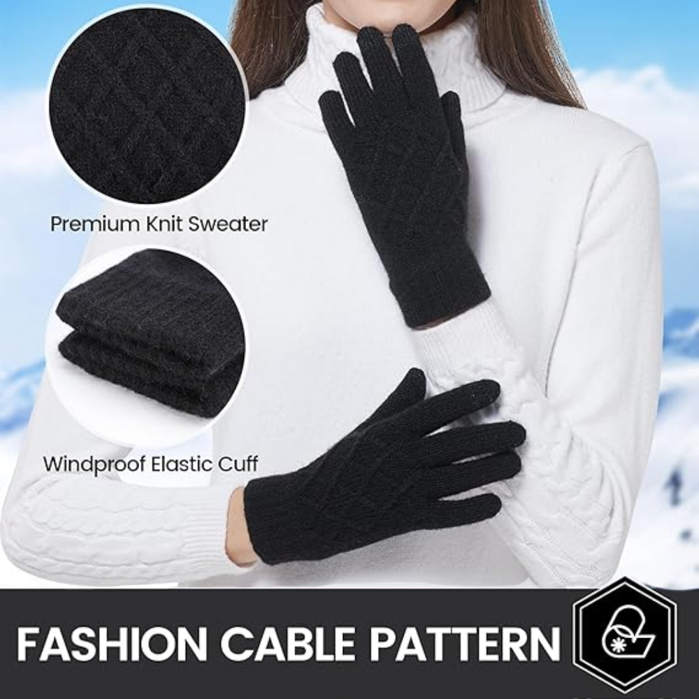 ArcticTap Thermally Knitted Touchscreen Winter Gloves for Ultimate Warmth & Comfort