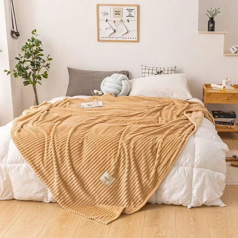 WarmHaven Thick Flannel Autumn Blanket - Cozy, Soft, and Warm for Fall Comfort