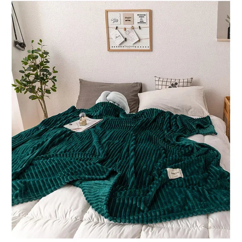 WarmHaven Thick Flannel Autumn Blanket - Cozy, Soft, and Warm for Fall Comfort