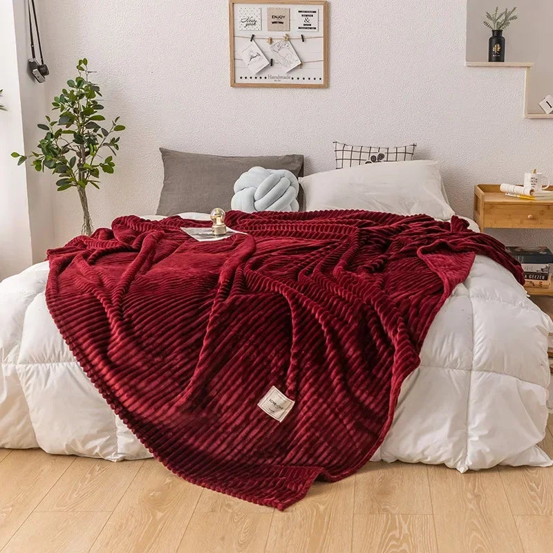 WarmHaven Thick Flannel Autumn Blanket - Cozy, Soft, and Warm for Fall Comfort