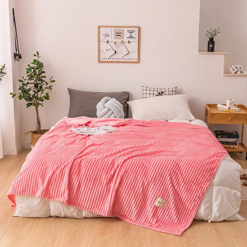 WarmHaven Thick Flannel Autumn Blanket - Cozy, Soft, and Warm for Fall Comfort