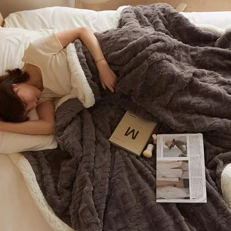 Premium Thick Winter Lambswool Blanket - Ultra Warm & Cozy by WarmWool