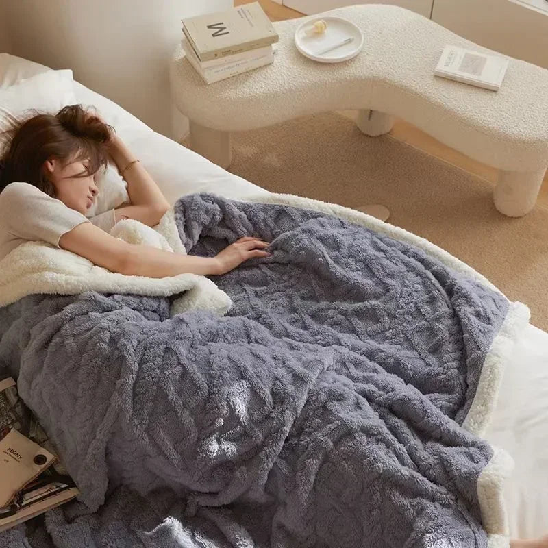 Premium Thick Winter Lambswool Blanket - Ultra Warm & Cozy by WarmWool