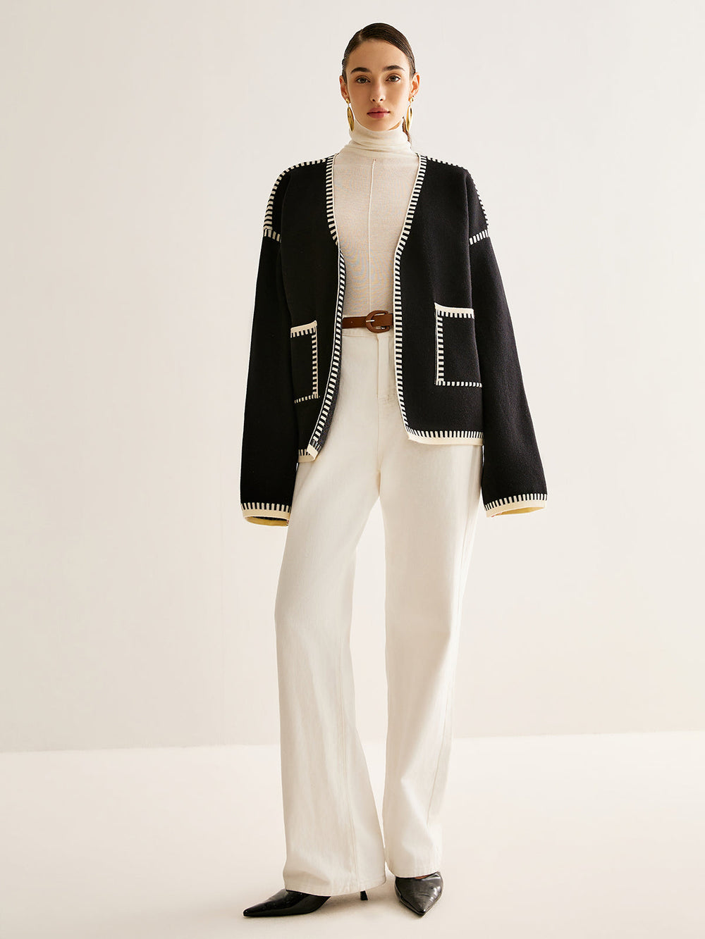 Tied Cardigan with Belt for Women - Celine