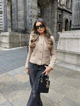 Timeless Chic Tweed Jacket with Gold Buttons - Anna