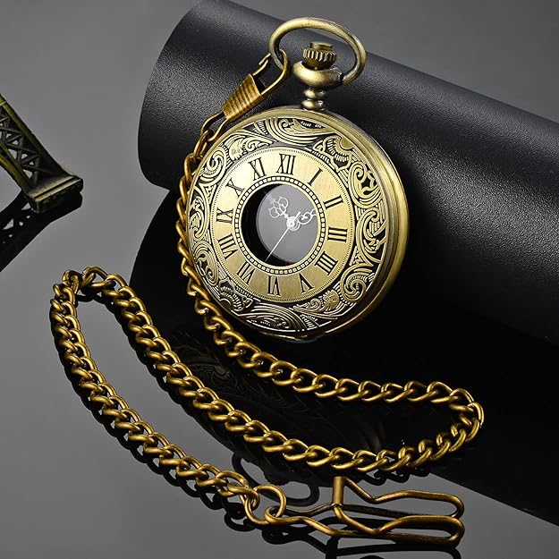 Kevin Timeless Vintage Pocket Watch - Classic Mechanical Design, Elegant Gift for Men & Women