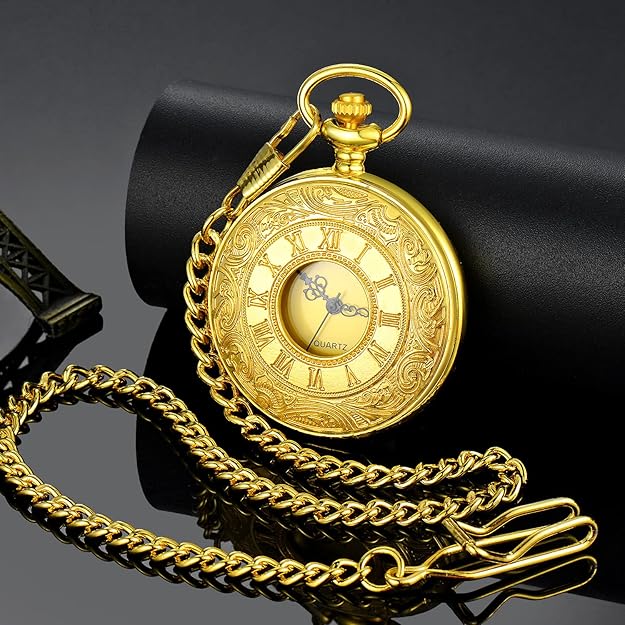 Kevin Timeless Vintage Pocket Watch - Classic Mechanical Design, Elegant Gift for Men & Women