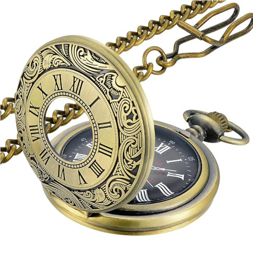 Kevin Timeless Vintage Pocket Watch - Classic Mechanical Design, Elegant Gift for Men & Women