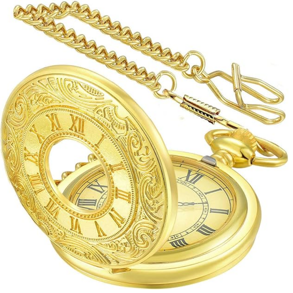 Kevin Timeless Vintage Pocket Watch - Classic Mechanical Design, Elegant Gift for Men & Women