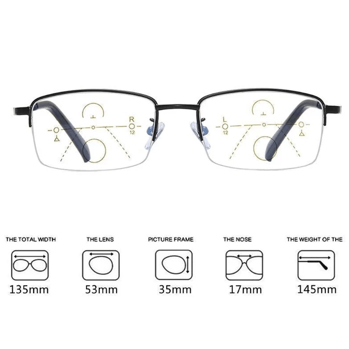 Titanium Progressive Glasses for Clear Distance & Near Vision - Lightweight, Durable, and Stylish Eyewear