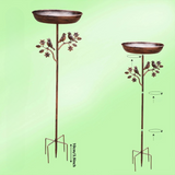 Vintage Kupfer-Optik Vogeltränke mit Dekorativem Metallspieß – Stilvolle Gartenaccessoires für Vögel