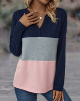 Casual Women's Sweater with Color Block – Noëlle - 3