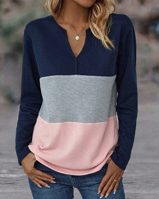 Casual Women's Sweater with Color Block – Noëlle
