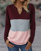 Casual Women's Sweater with Color Block – Noëlle - 7