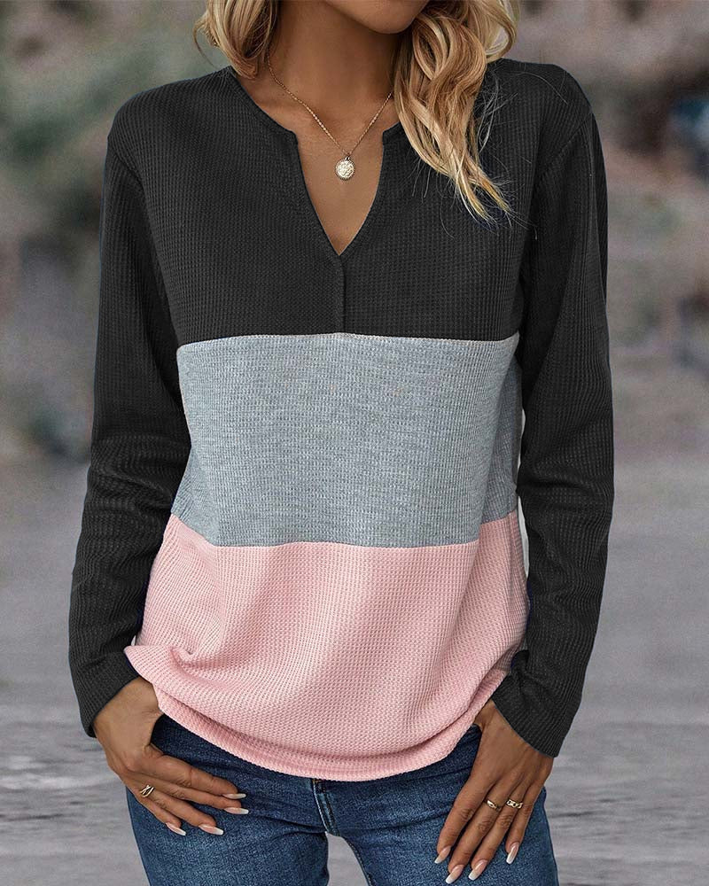 Casual Women's Sweater with Color Block – Noëlle - 8