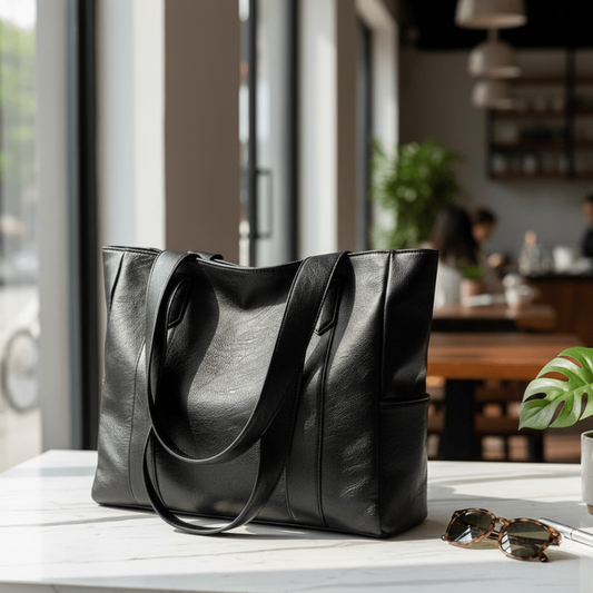 Tote Bag – Faux Leather, Shoulder Strap & Zip Pocket