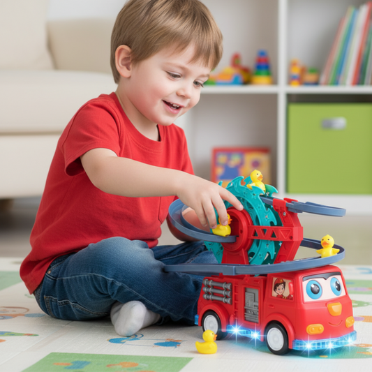 Fire Truck Toy Car – Light-Up, Interactive Sounds & Educational Playset