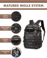 35L Tactical Outdoor Backpack with Molle System & Laptop Compartment - Durable, Water-Resistant, Ideal for Hiking, Camping, and Travel